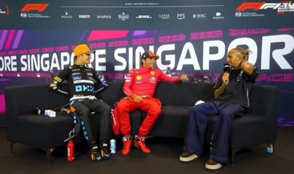 Lewis Hamilton taunts Lando Norris and Carlos Sainz after securing Singapore podium